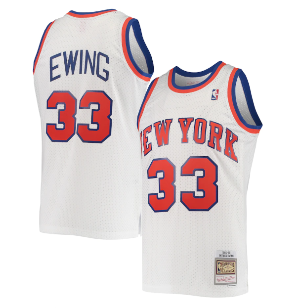 Men's New York Knicks Active Player Custom White Mitchell & Ness 1985-86 Hardwood Classics Swingman Stitched Jersey